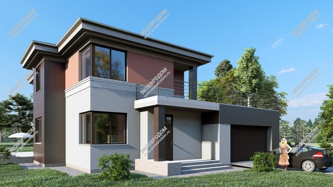 Проект двухэтажного дома «Сантьяго» из СИП панелей | фото, отзывы, цена
