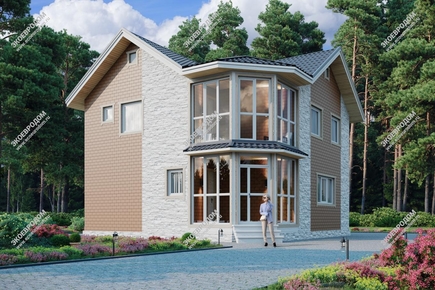 Проект двухэтажного дома «Аксель» из СИП панелей | фото, отзывы, цена