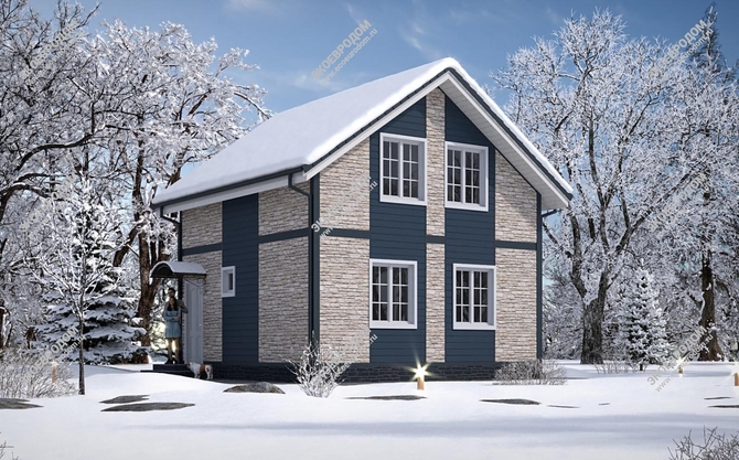 Проект одноэтажного дома с мансардным этажом Снежана | фото, отзывы, цена