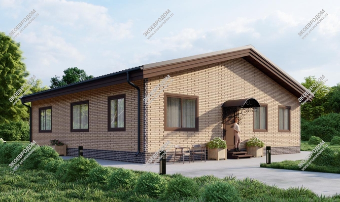 Проект одноэтажного дома Нефрит из СИП панелей | фото, отзывы, цена