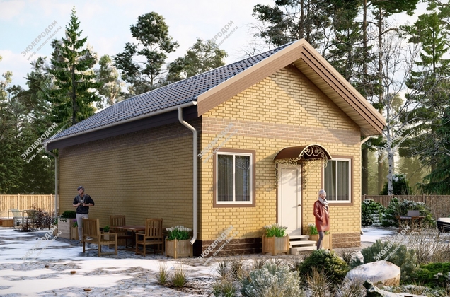 Проект одноэтажного дома Азурит из СИП панелей | фото, отзывы, цена