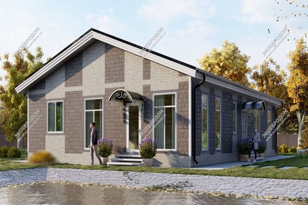 Проект одноэтажного дома Зеленый Берег из СИП панелей | фото, отзывы, цена
