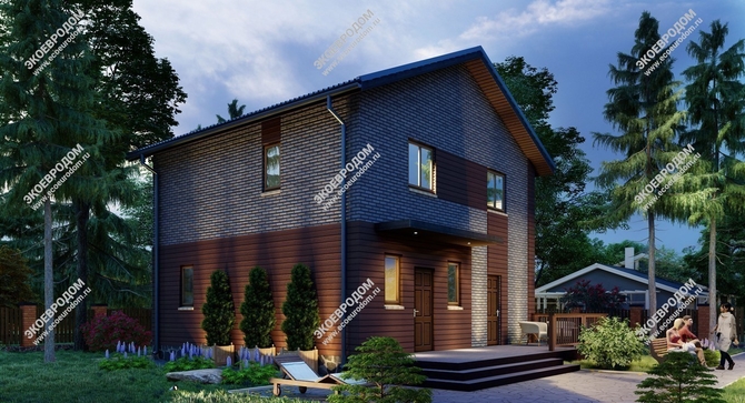 Проект двухэтажного дома «Людовик» из СИП панелей | фото, отзывы, цена