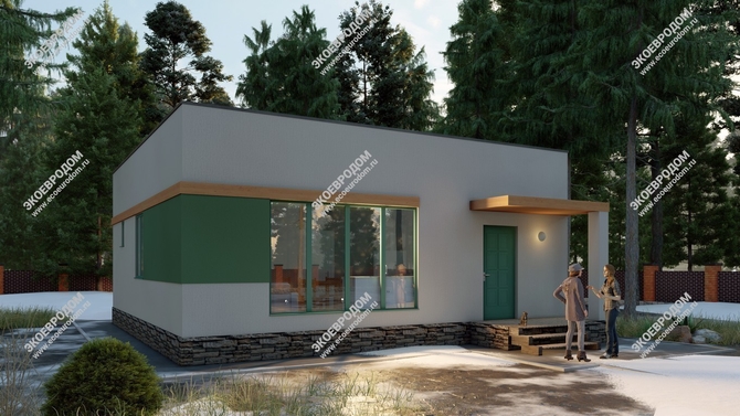 Проект одноэтажного дома «Сосновый Бор» из СИП панелей | фото, отзывы, цена