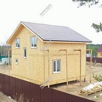 Дом в деревне Дворищи одноэтажный с мансардным этажом 112,5 м² из СИП панелей | фото, отзывы, цена