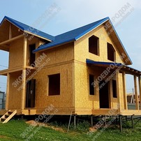 Дом в деревне Веревское с мансардным этажом 123,4 м² из СИП панелей | фото, отзывы, цена