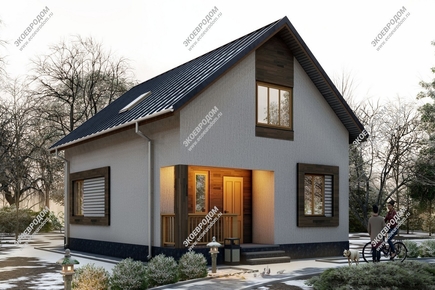Проект двухэтажного дома с мансардным этажом«Дрезден» из СИП панелей | фото, отзывы, цена