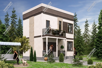 Проект двухэтажного дома «Пушкино» из СИП панелей | фото, отзывы, цена