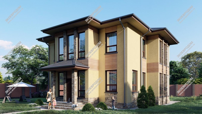 Проект двухэтажного дома «Фердинант» из СИП панелей | фото, отзывы, цена