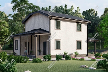 Проект двухэтажного дома Заволжье из СИП панелей | фото, отзывы, цена