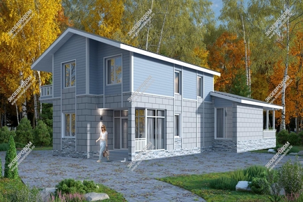 Проект двухэтажного дома «Гарей» из СИП панелей | фото, отзывы, цена