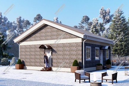 Проект одноэтажного дома Конге из СИП панелей | фото, отзывы, цена