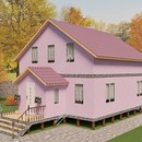 Проект двухэтажного дома с мансардным этажом «Чародейка» из СИП панелей | фото, отзывы, цена