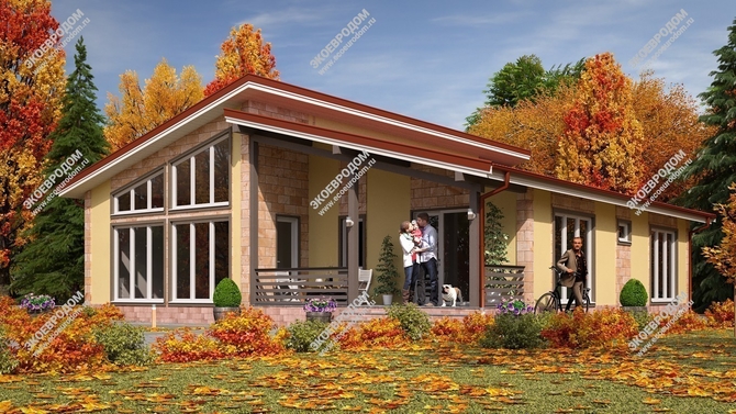 Проект одноэтажного дома «Профи» из СИП панелей | фото, отзывы, цена