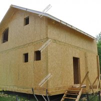Дом в деревне Татищево одноэтажный с мансардным этажом 138 м² из СИП панелей | фото, отзывы, цена