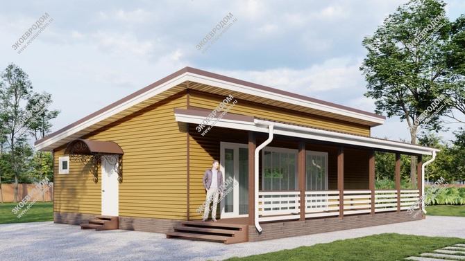 Проект одноэтажного дома «Хризолит» из СИП панелей | фото, отзывы, цена