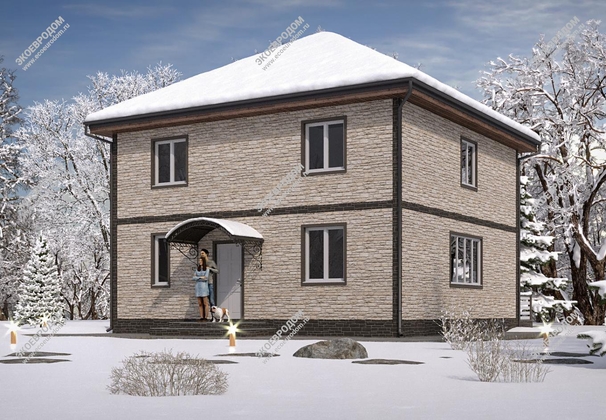 Проект двухэтажного дома «Центавр» из СИП панелей | фото, отзывы, цена