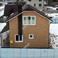 Дом в деревне Захарово, усадьба Свежий ветер одноэтажный с мансардным этажом 136,8 м² из СИП панелей | фото, отзывы, цена