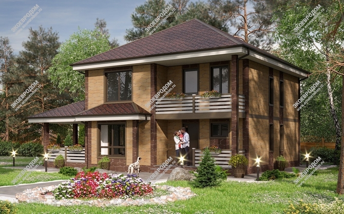 Проект двухэтажного дома «Преемственность» из СИП панелей | фото, отзывы, цена