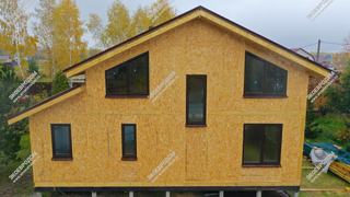 Дом в ДНТ Лесное озеро одноэтажный с мансардой 224,9 м² из СИП панелей | фото, отзывы, цена