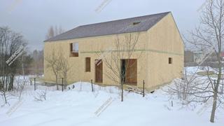 Дом в деревне Строитель одноэтажный с мансардным этажом 307,4 м² из СИП панелей | фото, отзывы, цена