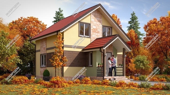 Проект двухэтажного дома «Осенние соблазны» из СИП панелей | фото, отзывы, цена