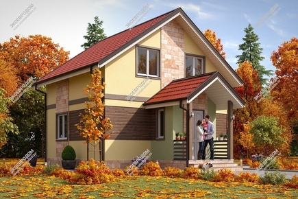 Проект двухэтажного дома «Осенние соблазны» из СИП панелей | фото, отзывы, цена