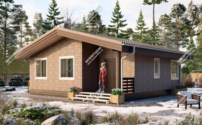 Проект одноэтажного дома «Кейла» из СИП панелей | фото, отзывы, цена