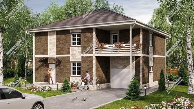 Проект двухэтажного дома «Торонто» из СИП панелей | фото, отзывы, цена