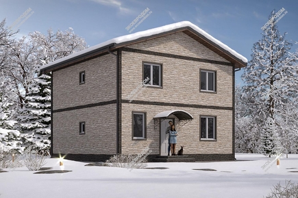 Проект двухэтажного дома «Ленстер» из СИП панелей | фото, отзывы, цена