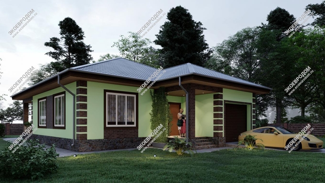 Проект одноэтажного дома «Лугано» из СИП панелей | фото, отзывы, цена