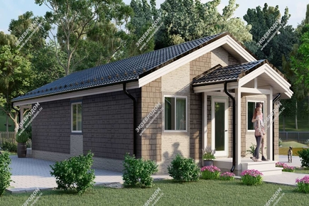 Проект одноэтажного дома Рязанский из СИП панелей | фото, отзывы, цена