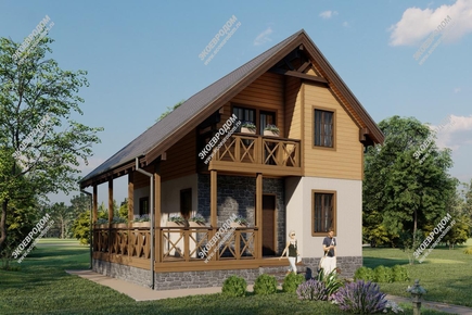 Проект одноэтажного дома с мансардным этажом Нагорный | фото, отзывы, цена