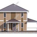 Проект двухэтажного дома «Сантория» из СИП панелей | фото, отзывы, цена