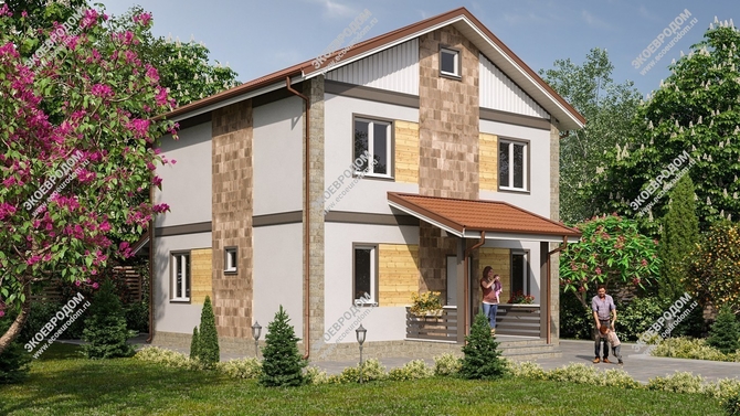 Проект двухэтажного дома «Беловежская пуща» из СИП панелей | фото, отзывы, цена