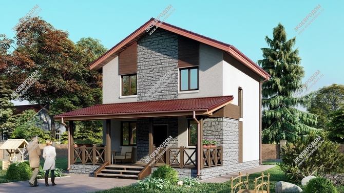 Проект двухэтажного дома «Шахманово» из СИП панелей | фото, отзывы, цена