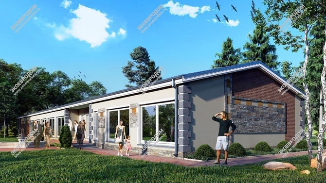 Проект одноэтажного дома «Родос» из СИП панелей | фото, отзывы, цена