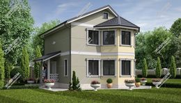 Дом в деревне Старое Бобренево двухэтажный 127,4 м² по проекту «Сицилия» из СИП панелей | фото, отзывы, цена