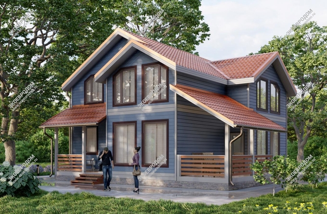 Проект двухэтажного дома «Циркон» из СИП панелей | фото, отзывы, цена