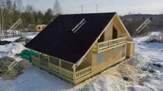 Дом в деревне Пласкинино одноэтажный с мансардным этажом 200,4 м² из СИП панелей | фото, отзывы, цена