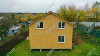 Дом в деревне Крюково одноэтажный с мансардным этажом 126,7 м² из СИП панелей | фото, отзывы, цена
