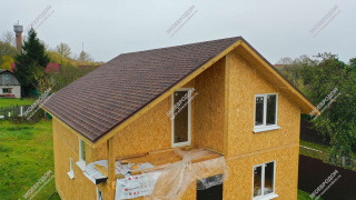 Дом в деревне Крюково одноэтажный с мансардным этажом 126,7 м² из СИП панелей | фото, отзывы, цена