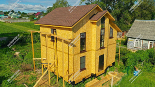 Дом в деревне Кава одноэтажный с мансардным этажом 121,8 м² из СИП панелей | фото, отзывы, цена