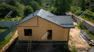 Дом в деревне Губино одноэтажный 100 м² из СИП панелей | фото, отзывы, цена