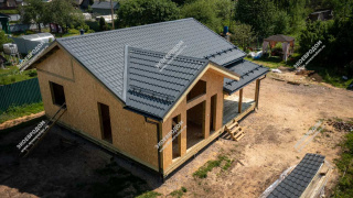 Дом в деревне Губино одноэтажный 100 м² из СИП панелей | фото, отзывы, цена
