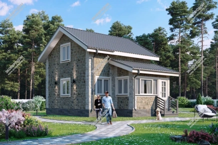 Проект одноэтажного дома с мансардным этажом «Самум» из СИП панелей | фото, отзывы, цена