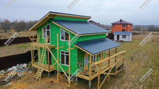 Дом в деревне Колюпаново одноэтажный с мансардой 153,3 м² из СИП панелей | фото, отзывы, цена