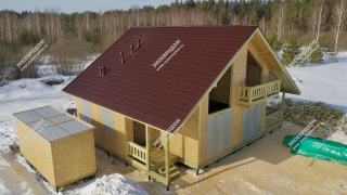 Дом в деревне Пласкинино одноэтажный с мансардным этажом 200,4 м² из СИП панелей | фото, отзывы, цена