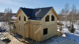 Дом в деревне Долгино двухэтажный 246,7 м² из СИП панелей | фото, отзывы, цена