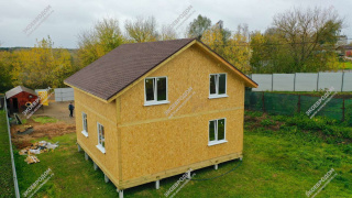 Дом в деревне Крюково одноэтажный с мансардным этажом 126,7 м² из СИП панелей | фото, отзывы, цена